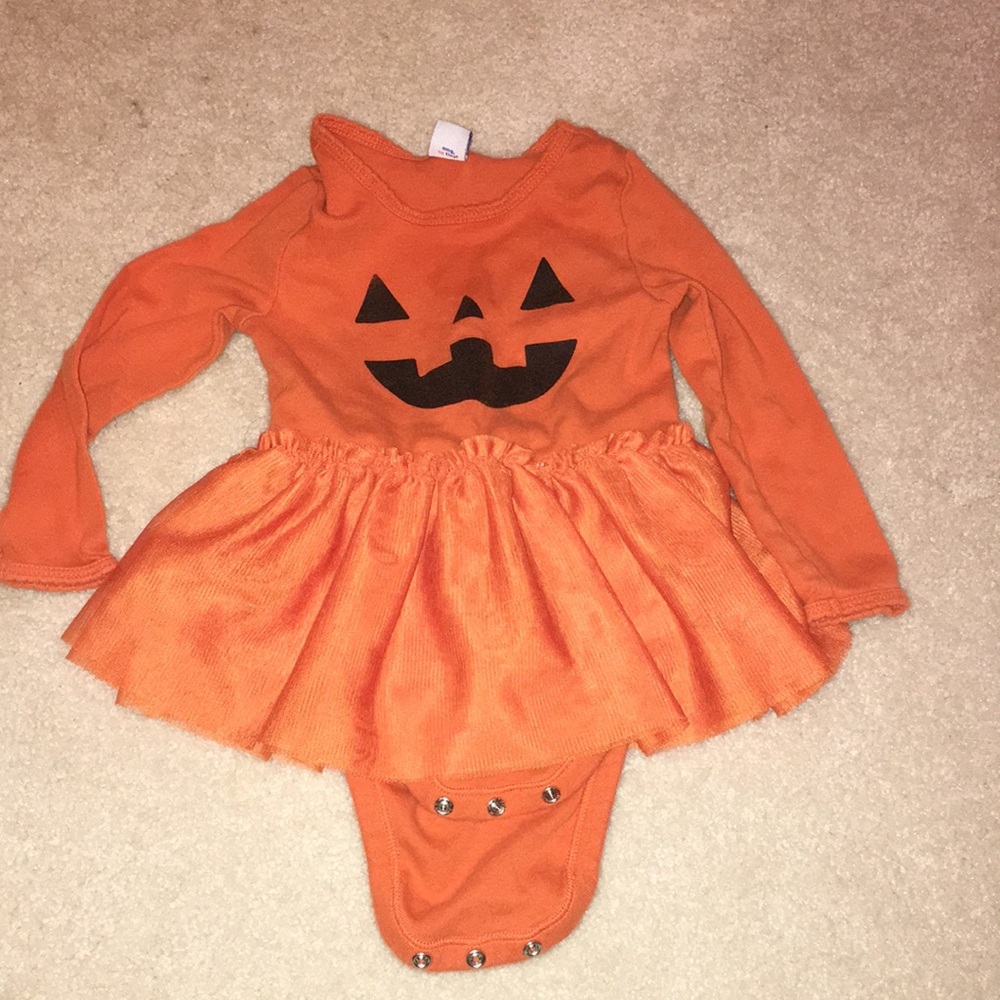 Orange and Black Halloween Dress with Pumpkin Face